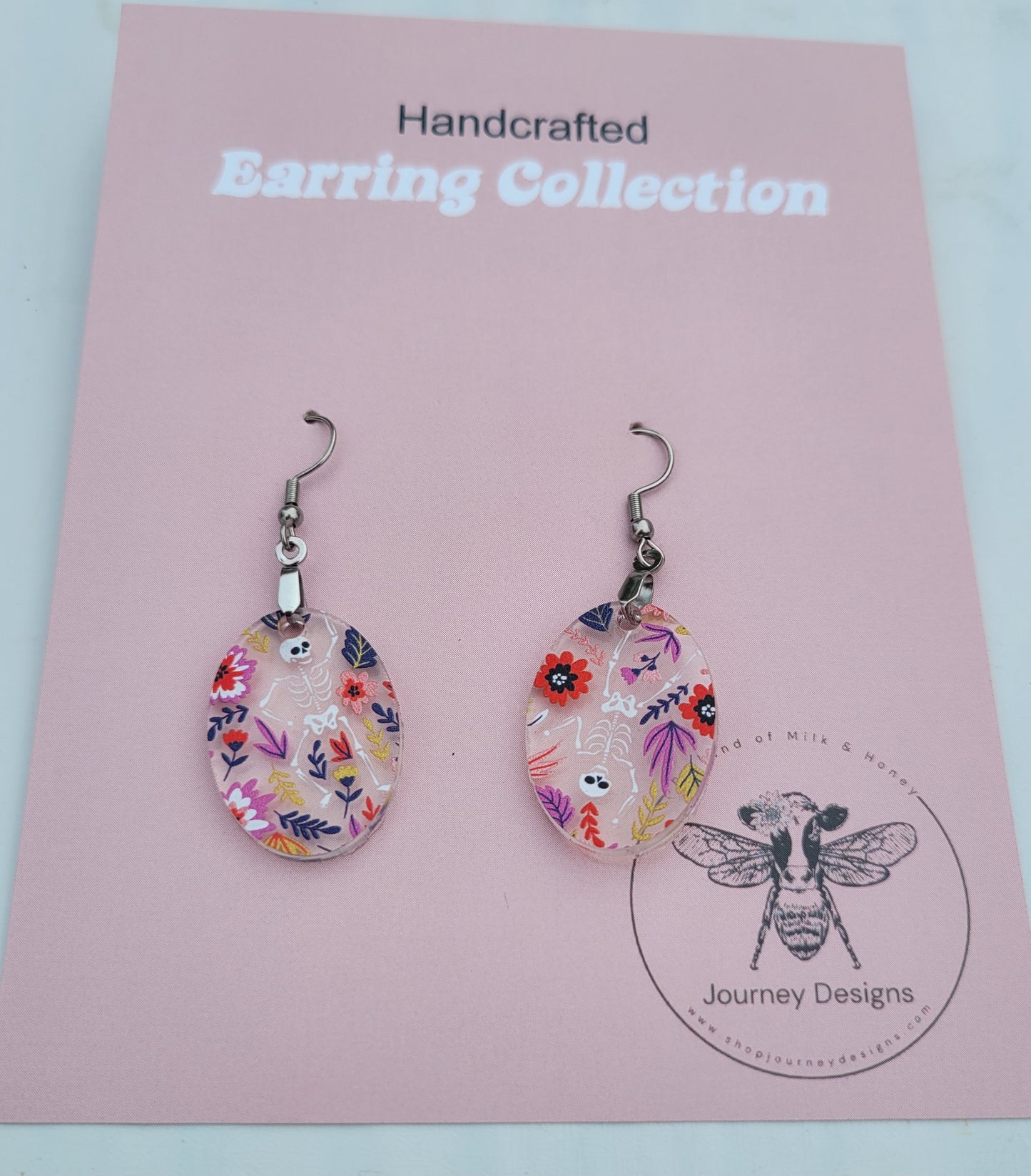 Floral Skeleton Earrings