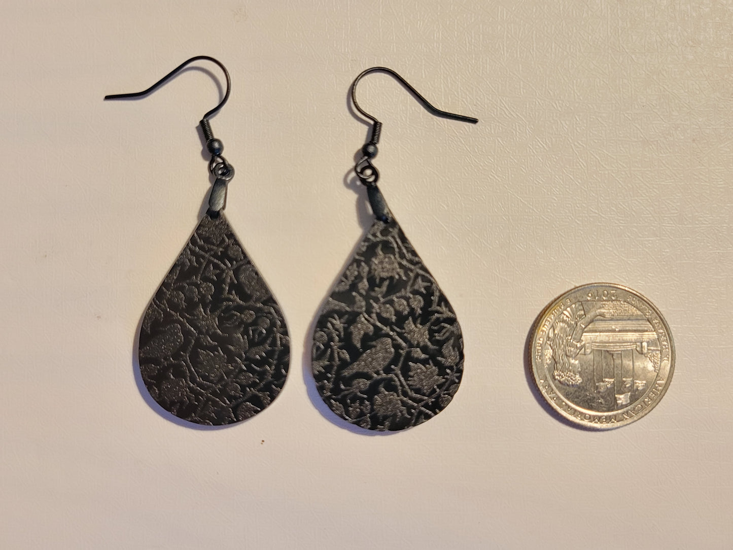 Teardrop Crow Earrings