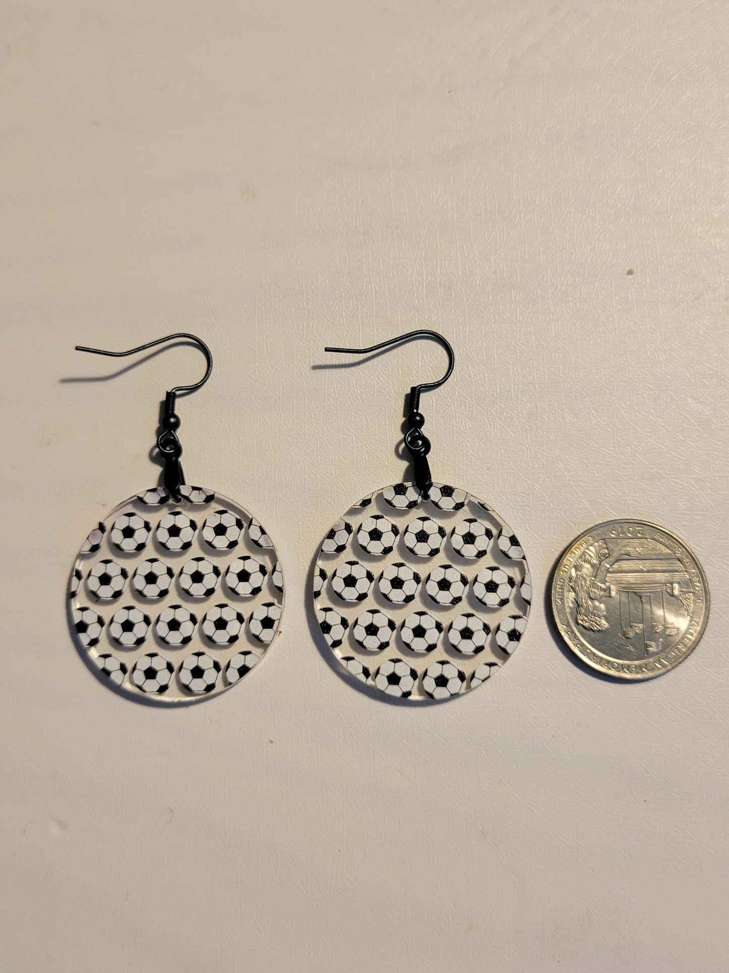 Round Soccer Ball Earring