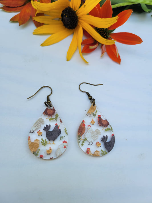 Teardrop Chicken Earrings