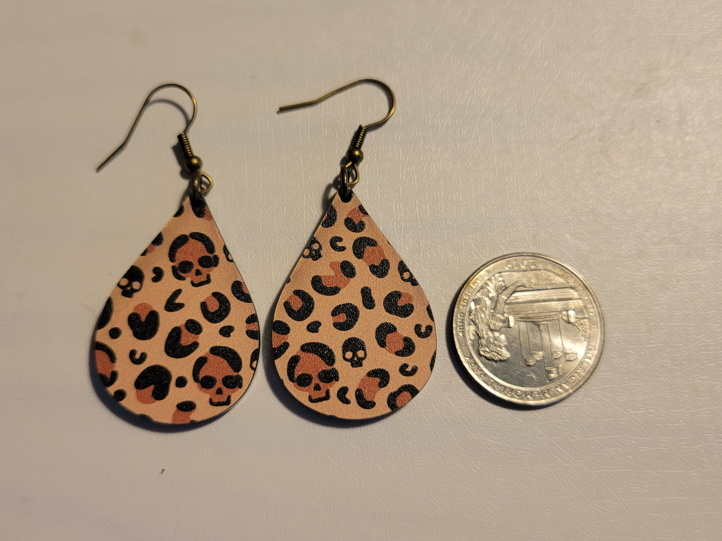 Cheetah Skull Print Earrings