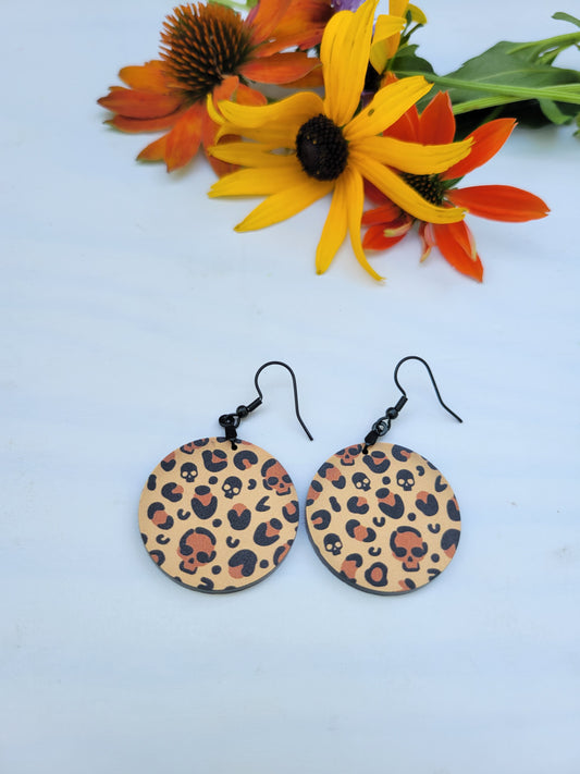 Cheetah & Skull Print Earrings