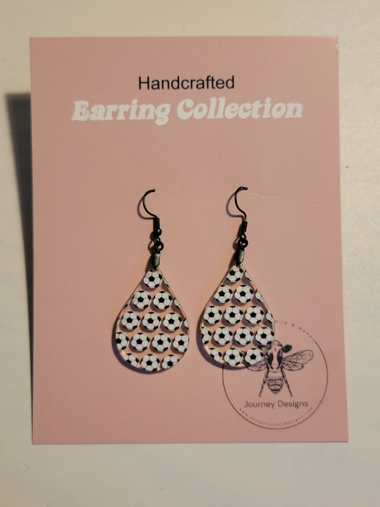 Teardrop Soccer Ball Earrings