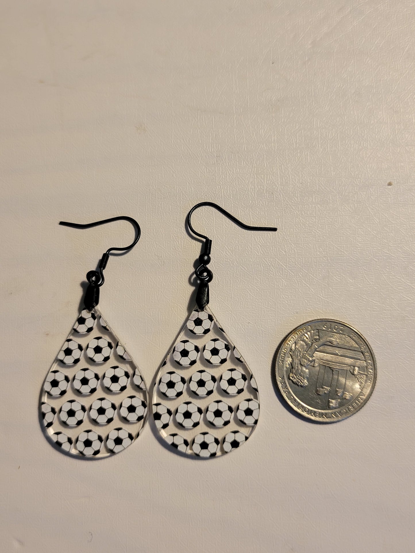 Teardrop Soccer Ball Earrings