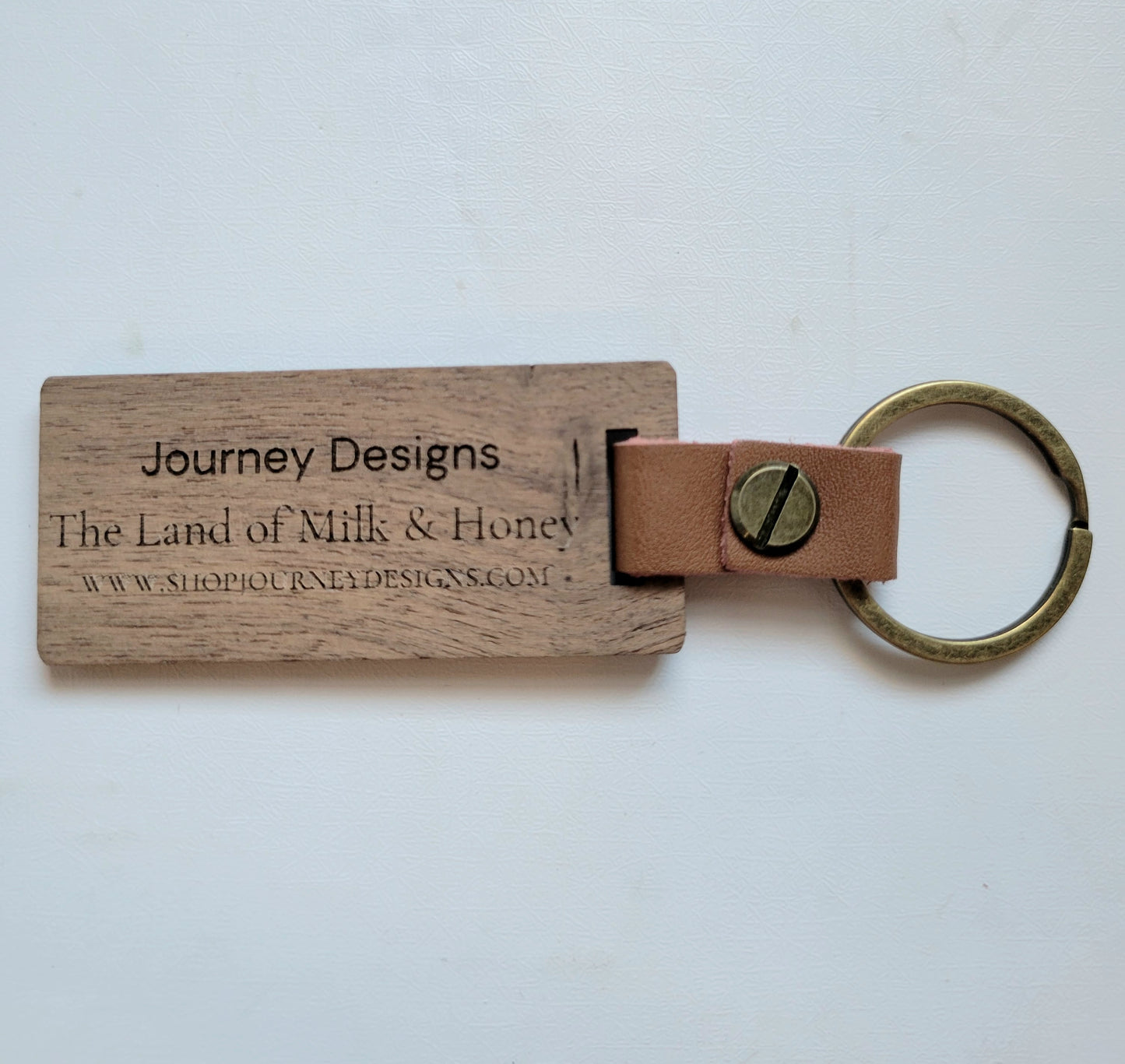 Walnut and Leather Keychain